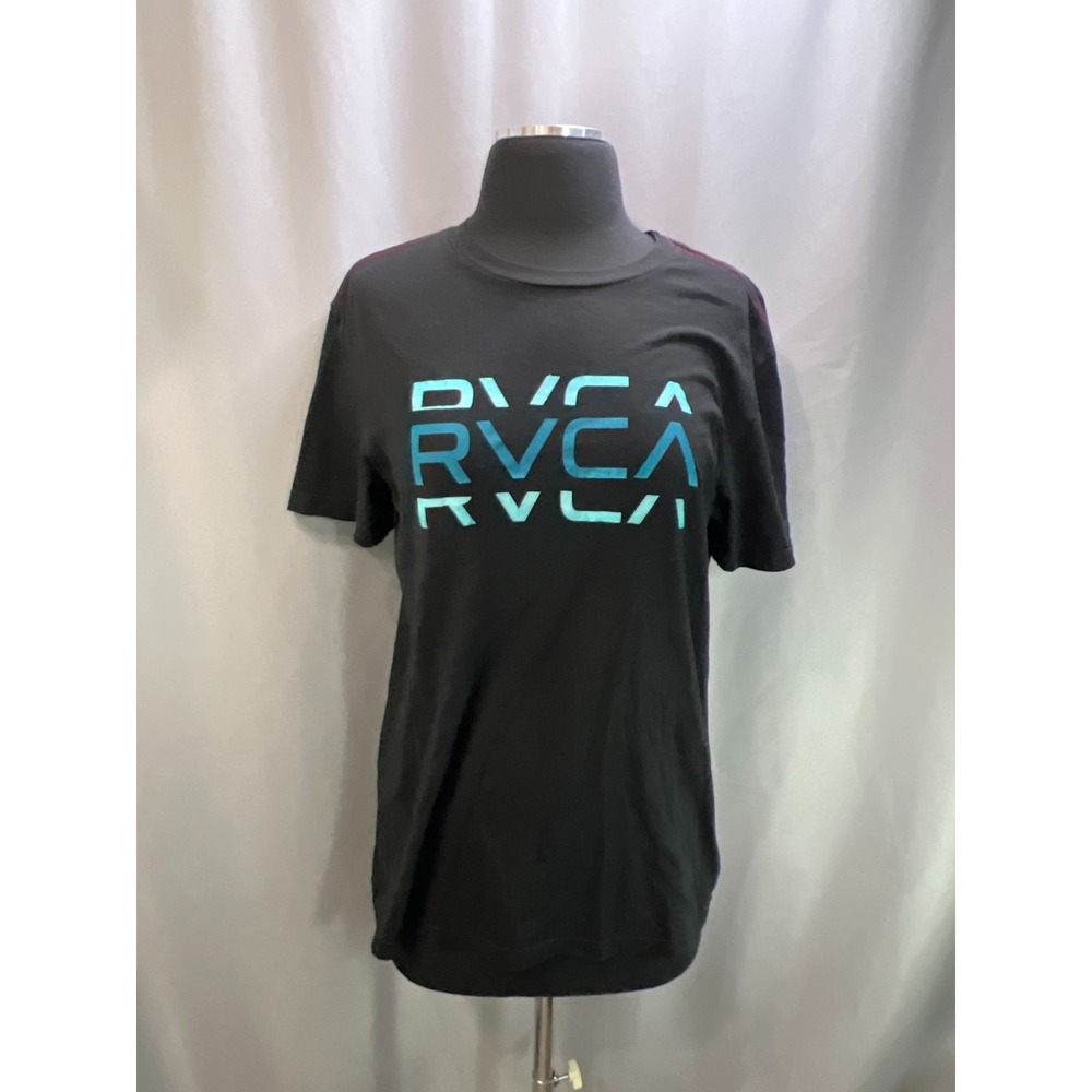 Rvca T Shirt Womens Medium Black Graphic Vintage Wash Straight Hem Streetwear
